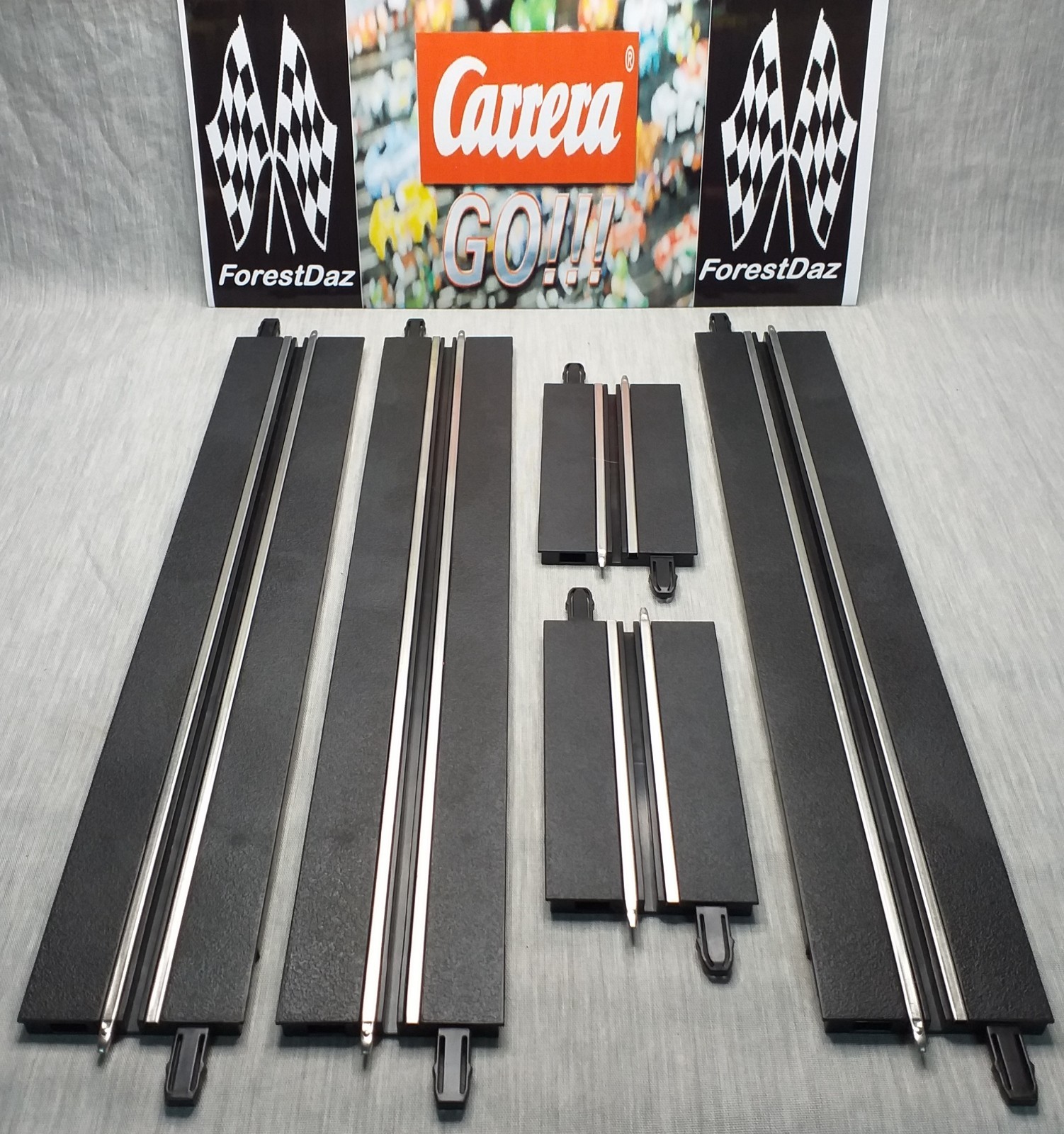 Carrera GO! Single Lane Track Bundle Long Straight x3 Short x2  1:43 Used Spares