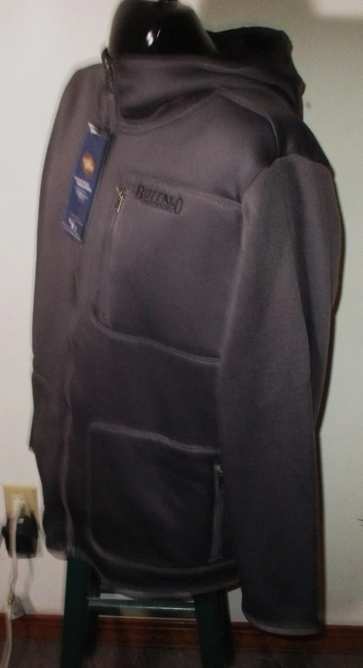 BUFFALO David Bitton Gray Full Zip Sherpa Lined Hooded Work Jacket Size L NWT - Image 4 of 4