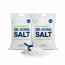 White Rock De-Icing Salt Grit 10kg 23kg for Ice Snow Roads Driveways Pavements