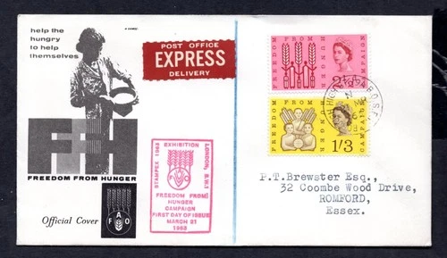 GB - 1963 Freedom from Hunger Phosphor First Day Cover