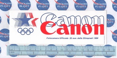 Autocollant Vintage Canon – Olympiques 1984 – Sticker Publicitaire Original – Italie