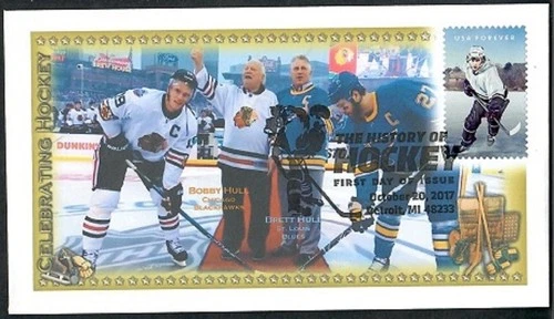 USA 2017 Canada FDC: The History of Hockey Homemade Rare Cachet - Brett Hull