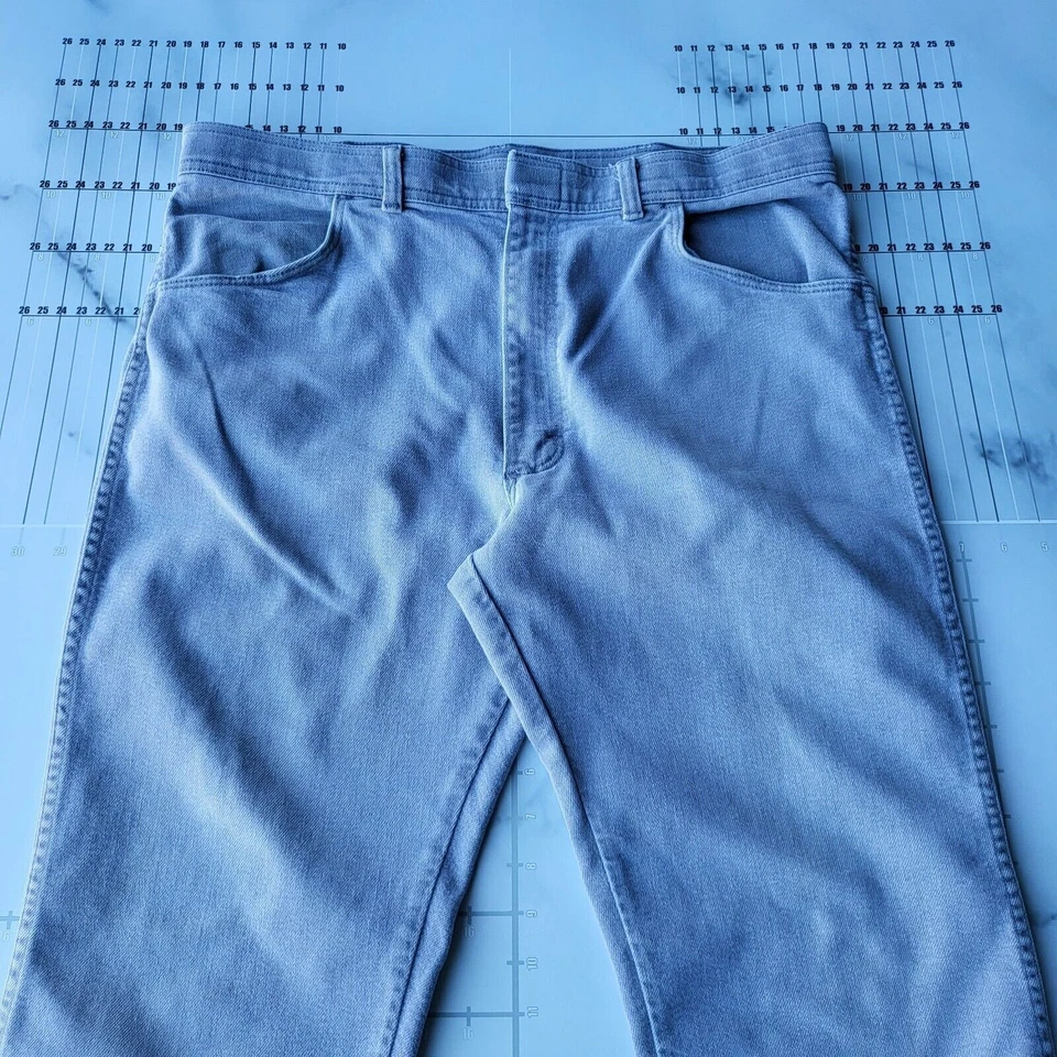 Calça Wrangler Vintage Masculina Tamanho 35x29 EUA Cinza Cowboy Western Rodeio Tag 38x30 - Imagem 2 de 4