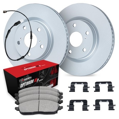 For BMW X3 2018-2024 R1 Concepts WDUS1-31032 Front Brake Kit w Optimum Pads