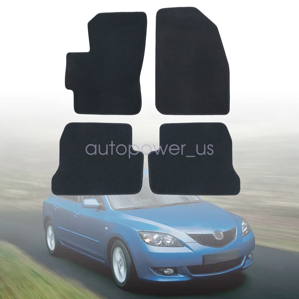 For 2004-2009 Mazda 3 Front & Rear Replacement Floor Mats Carpet Rugs Velour New - Image 2 of 4