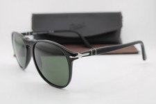 NEW PERSOL P 9649-S 95/31 BLACK SILVER AUTHENTIC SUNGLASSES 55-18
