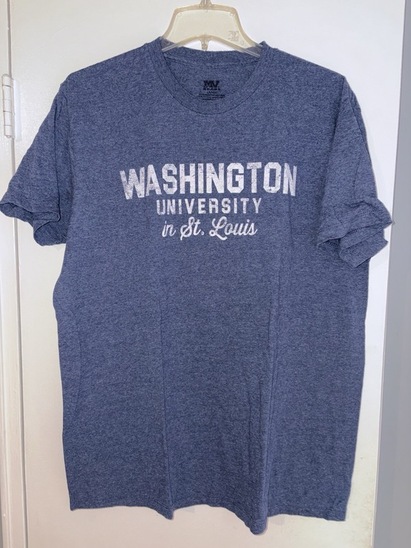 Men’s MV Sport Washington University Heather Blue Short Sleeve Shirt (Large)