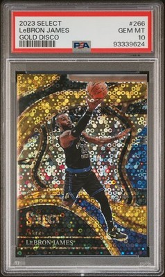 2023 PANINI SELECT GOLD DISCO #266 LEBRON JAMES 6/10 PSA 10
