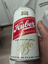  VINTAGE HUBER BEER CAN 12 OZ Flat Top (Top Opened)