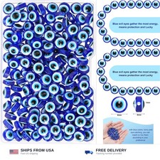 Hicarer 150 Pcs Evil Eye Beads for Jewelry Making, Spacer Beads, 8 mm