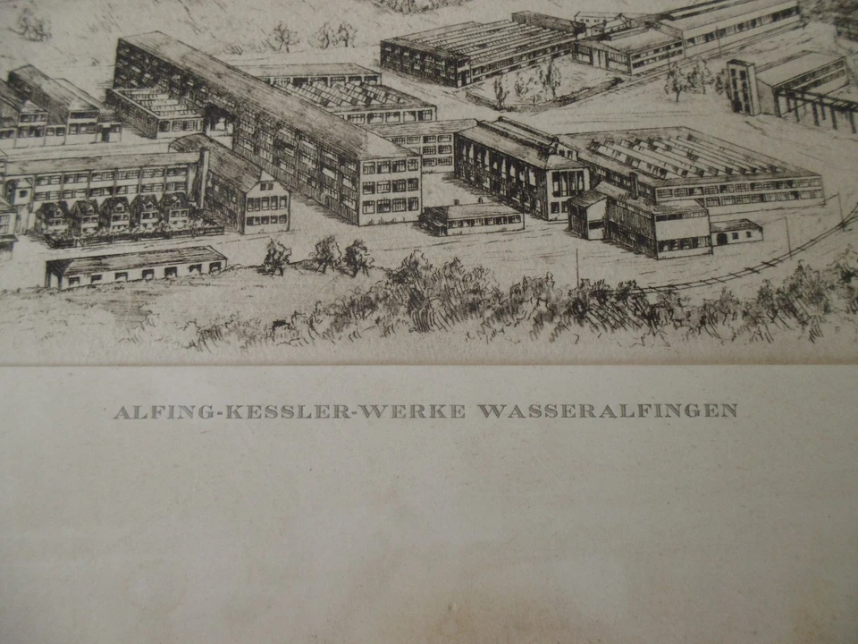 Org.Radierung Alfing-Kessler-Werke Wasseralfingen Gustl Illenberger - Bild 2 von 4