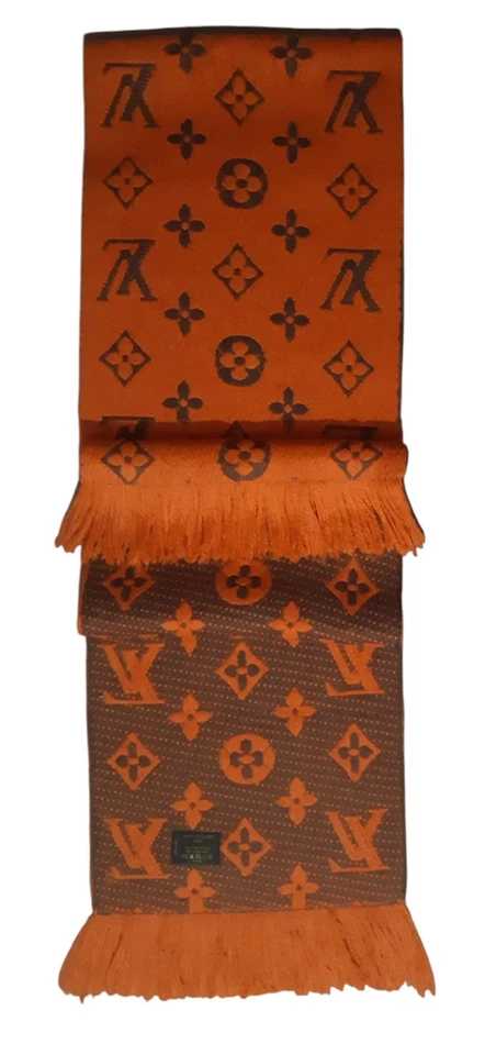 Louis Vuitton Orange Logomania Scarf in Wool - Image 2 of 4