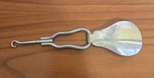 Vintage Tri - Fold Metal Shoe Horn With Button Hook 3" Long Closed