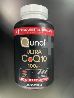 Qunol CoQ10 100mg Softgels Ultra 3X Better Absorption Coenzyme Q10 Supplements -