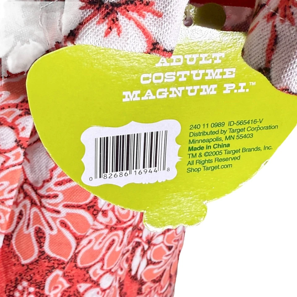 Rubies Adult Costume Shirt Magnum P.I. Hawaiian One Size Fits All Salmon NWT - Image 4 of 4