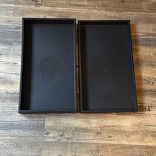Jewelry Insert Trays Black Plastic Display Organizer, 14.75" x 8.25", Set Of 2