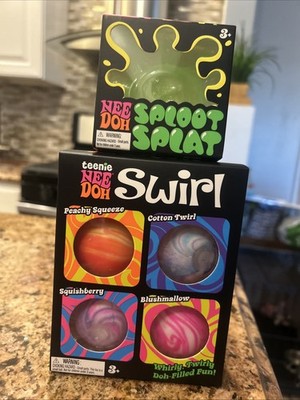 Neeedoh Bundle Teenie Swirl Stress Ball 4-Pack + Spl Splat Lot -2