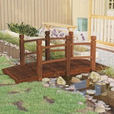 Garden Bridge with Railings 150x67x56cm Solid Wood Spruce vidaXL