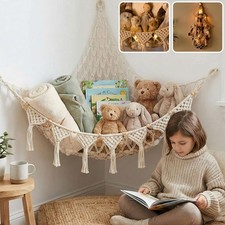 X-Large Triangular Stuffed Animal Hammock with LED Lights - 100% Cotton Comfort
