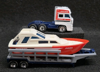 #ad Matchbox Convoy CY22 DAF Powerlaunch Transporter Lakeside Marina Shark $40.00