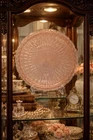 Pink Depression Glass Large Round Cake Plate 13.5" Jeannette Windsor Diamond EUC