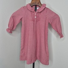 Petite Plume Red Gingham Traditional Nightgown Ruffle Collar Sleep Dress Size 2