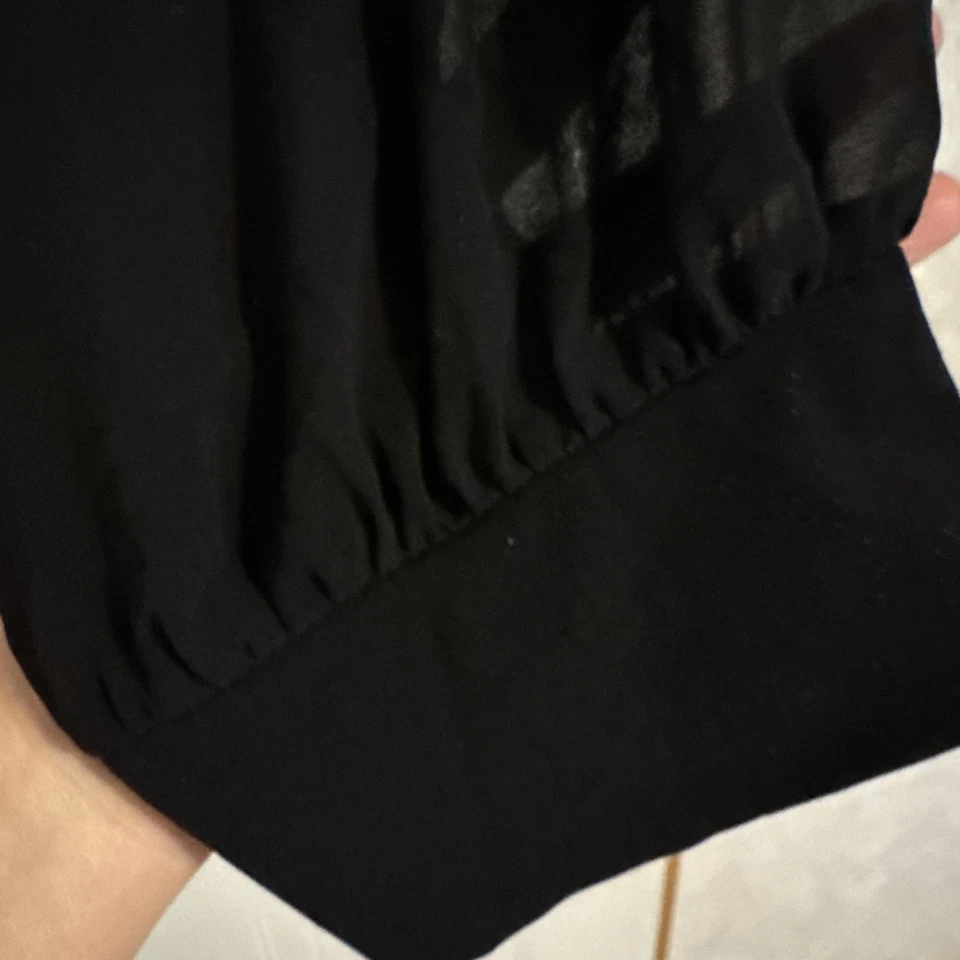 Blusa negra para mujer Calvin Klein, manga larga transparente cuello redondo talla XL - 2 XL Foto 4 de 4