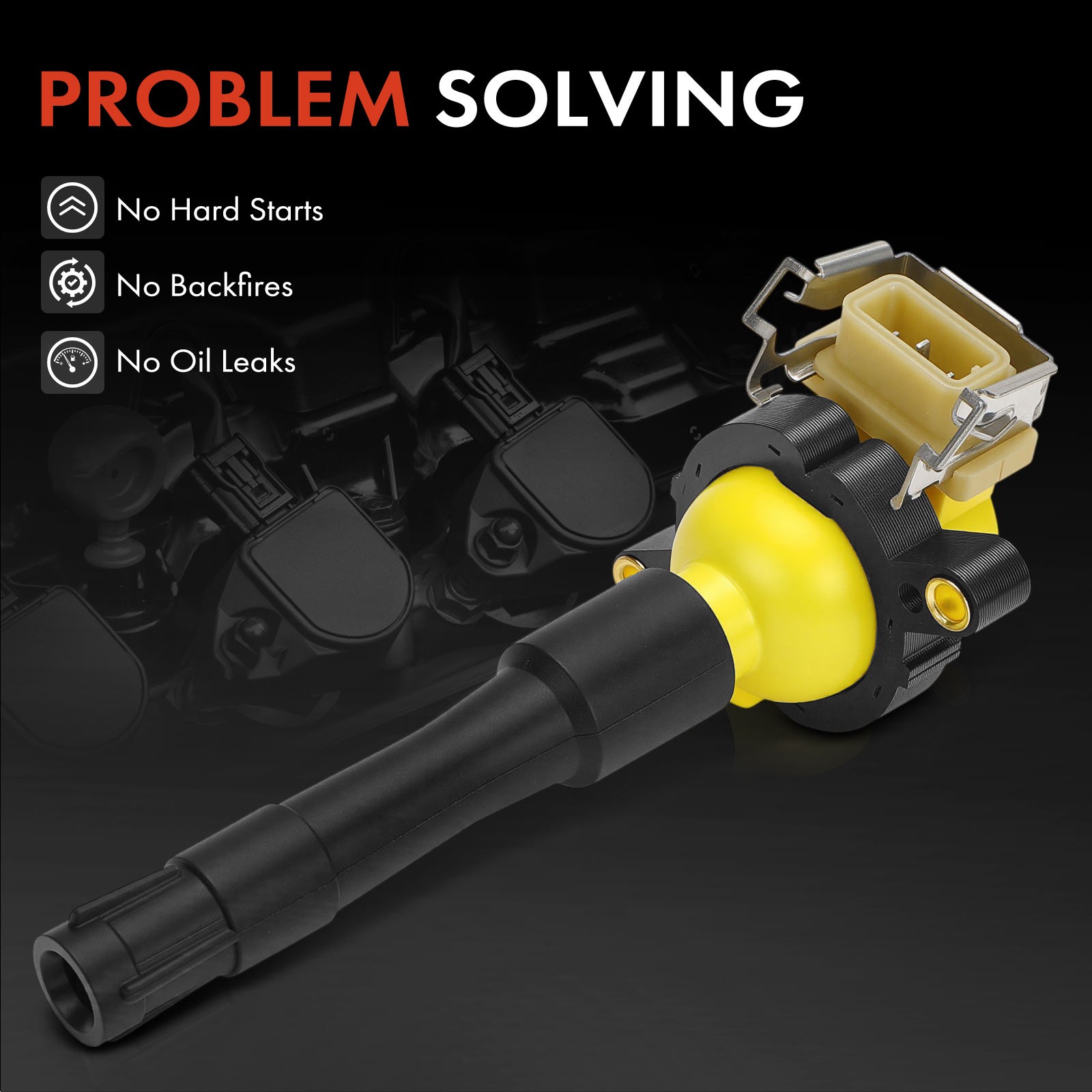 A Set of 6 Yellow Ignition Coil for BMW E46 320i X5 Z3 M3 Land Rover Rolls-Royce