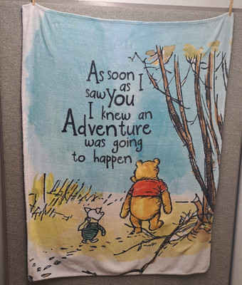 Winnie the Pooh and Piglet. As Soon as I Saw You..Adventure Cuddle blanket 54x40