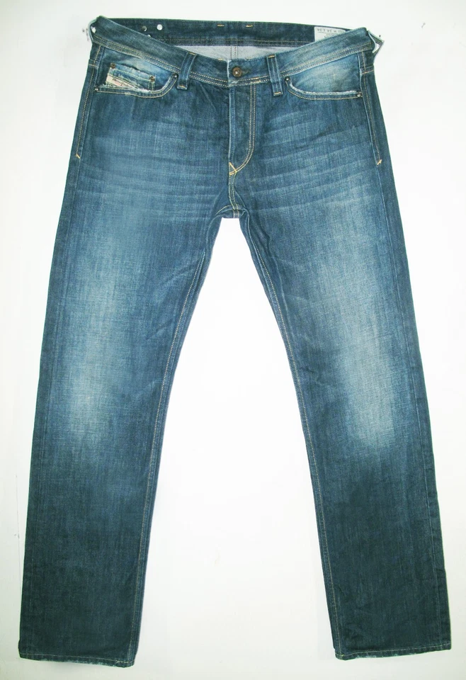 *HOT ITALY Pantalones de mezclilla para hombre DIESEL @ VIKER 71B BOTÓN RECTO 34 x34 (*ajuste 35x34,5) Foto 3 de 4