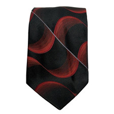 Ferucci Red Black Abstract Wave Stripe Tie Men  s Fashion Bold 100 Silk Classy