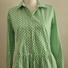 Gap Shirt Dress Extra Small XS 100% Cotton Mini Summer Green White