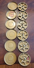 Lot Of 6 Vintage used 8 mm Film Metal 5" Reel Case Compco