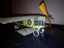 Raro antico CARDINI BIPLANO 1921 Windup giocattolo latta latta aviazione bel aereo