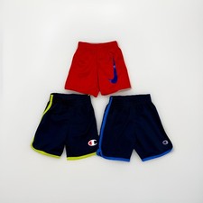 Nike Champion Shorts Boys Sz 4 XS Red Black Blue Lot of 3 Shorts Athletic