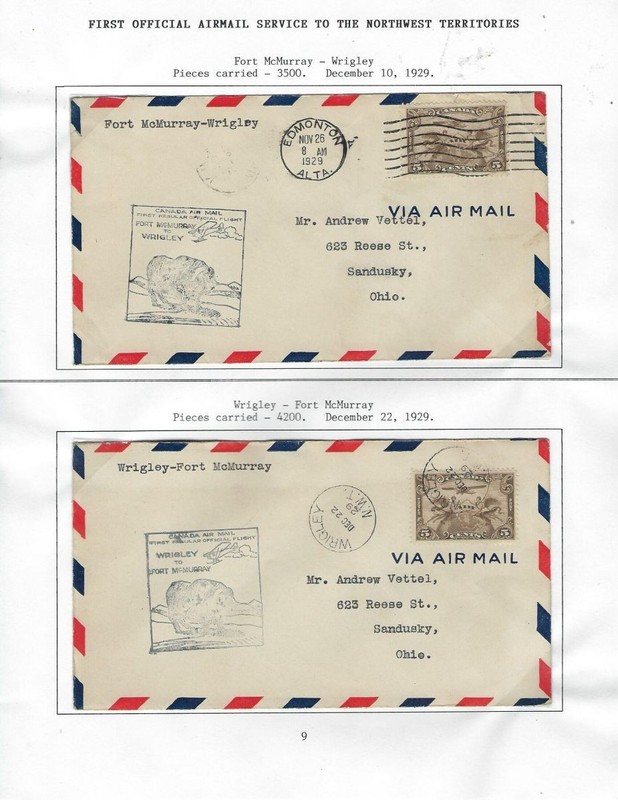 Canada First Flight Covers (4), Service to NWT, 1929