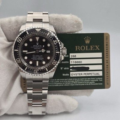 2012 PAPERS Rolex Sea-Dweller Deepsea 44mm Black Ceramic Steel Dive Watch 116660