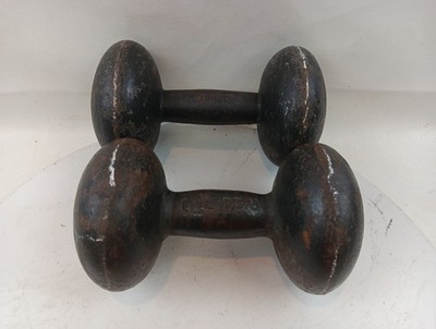 RARE! Vintage Weider Bunhead Dumbbells 25Lb x 2 Total 50Lbs Weights Fat Grip