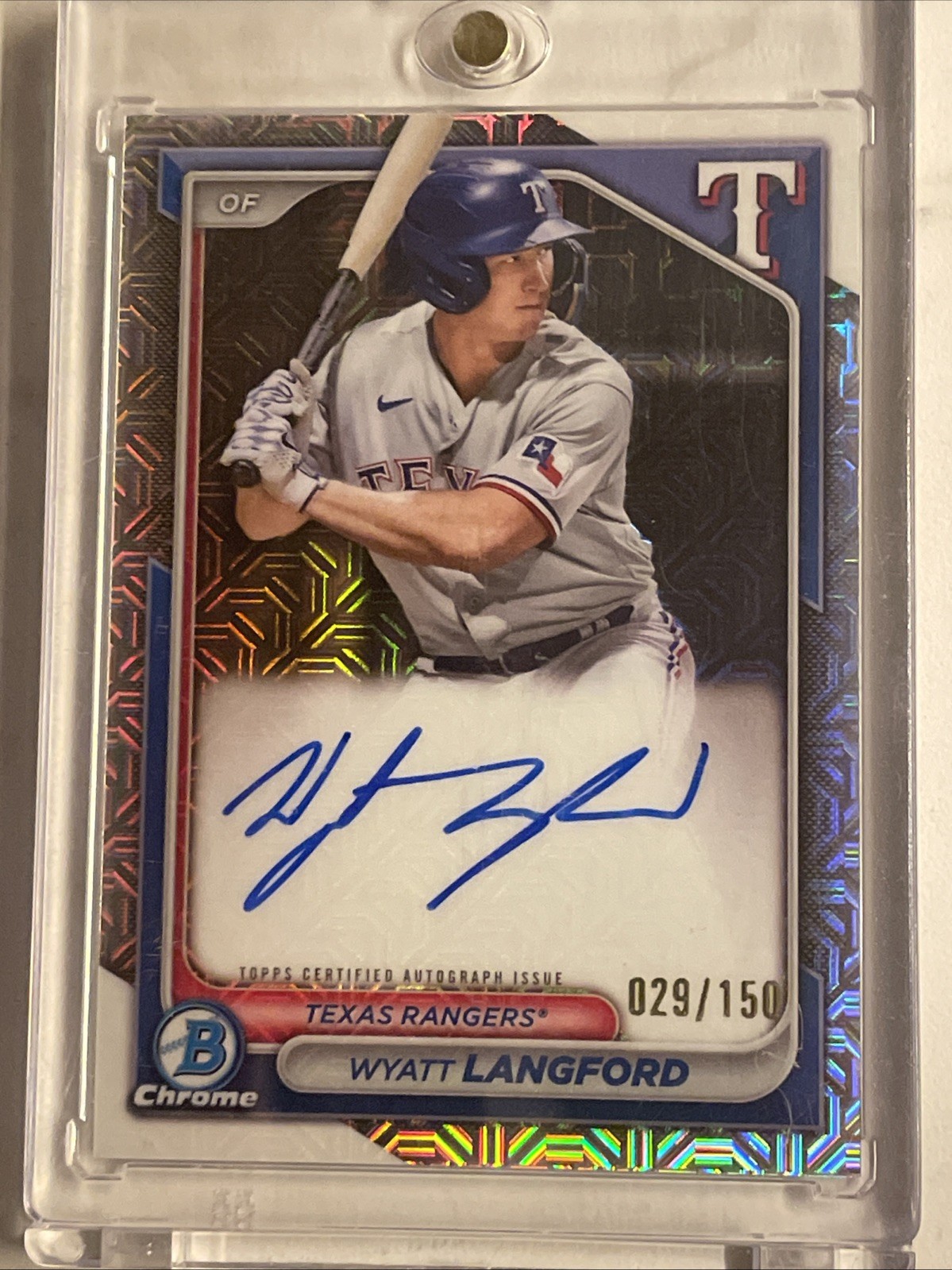 2024 Bowman - Chrome Auto Wyatt Langford #CPA-WLA HTA  Refractor /150 (AU, RC)