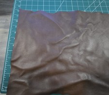 Upholstery Leather Scrap 10 x 25 inches Medium Brown 1 Piece