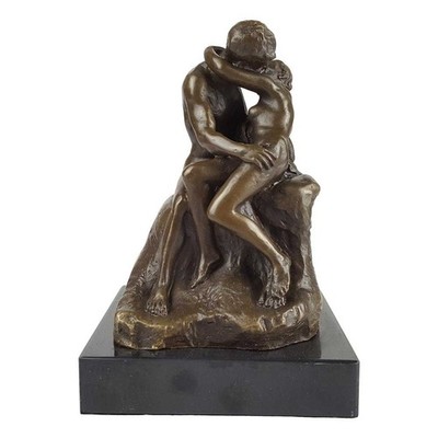 Bronzeskulptur Bronzefigur Liebe Kuss Küssendes Pärchen Nackte Frau Mann