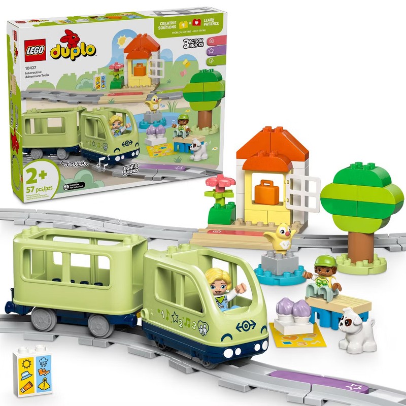 LEGO DUPLO Town Interactive Adventure Train Set Building Toy with Lights and