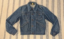 Vintage 60's 70'S Maverick Blue Bell Denim Trucker Jacket Dark Wash Small 38