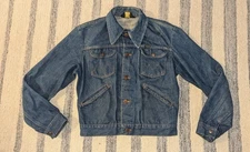 Vintage 60's 70'S Maverick Blue Bell Denim Trucker Jacket Dark Wash Small 38