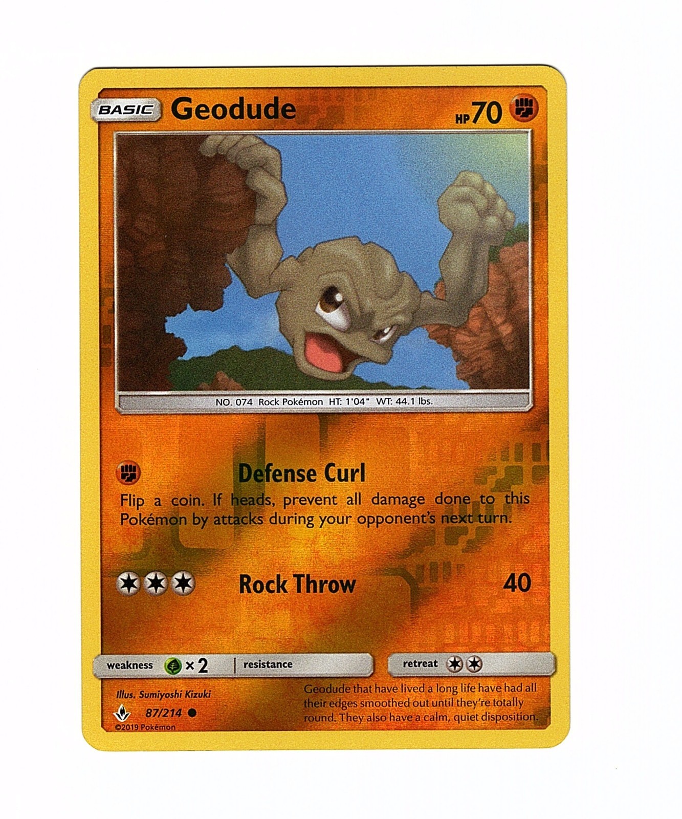 Geodude 87/214 Sm-Unbroken Bonds Reverse Holo - Pokemon Card LP