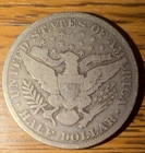 Barber Half Dollar 1899 Circulated Silver Coin 50C 0.9 Fineness Uncertified