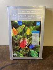Holiday Time Multi Lights 25 Count Green Wire LED C9 Set