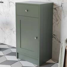 Freestanding Bathroom Storage Unit Cabinet Green With Chrome Handles 400mm