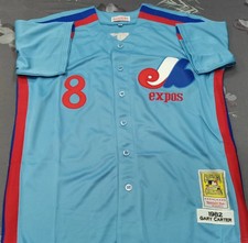 Montreal Expos Gary Carter #8 1982 Powder Blue Vintage Jersey NWT