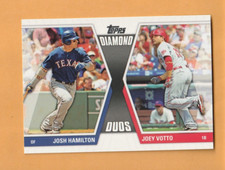 Joey Votto Josh Hamilton 2011 Topps Diamond Duos Series 2 Reds Rangers 8C
